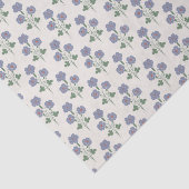 ヴィンテージのツルニチニチソウとポピーレッドの花柄 薄葉紙 (詳細)