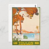 ヴィンテージのツーロンCote d'AzurプロバンスAlpes旅行 ポストカード (正面/裏面)