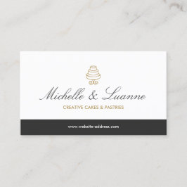 ヴィンテージのティアド・ケーキエレガントーのロゴとホワイト 名刺