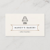 ヴィンテージのティアド・ケーキ・ロゴアイボリー 名刺 (正面)