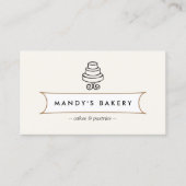 ヴィンテージのティアド・ケーキ・ロゴアイボリー 名刺 (正面)