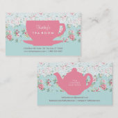 ヴィンテージのティーカップおよびティーポットの名刺 名刺 (正面/裏面)