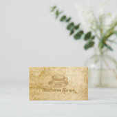 ヴィンテージのティーカップのコーヒー名刺 名刺 (スタンド正面)