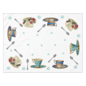 ヴィンテージのティーカップのテーブルクロス テーブルクロス (正面(横))