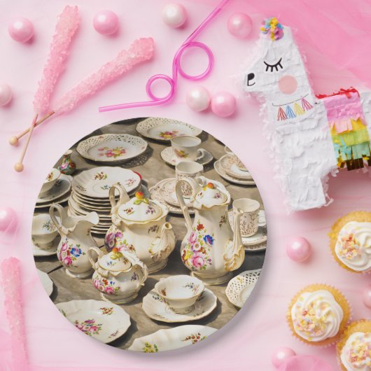 ヴィンテージのティーセットの使い捨て可能な紙皿 ペーパープレート (パーティー)