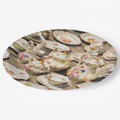 ヴィンテージのティーセットの使い捨て可能な紙皿 ペーパープレート (アングル)