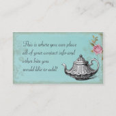 ヴィンテージのティーポット 名刺 (裏面)