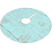 ヴィンテージのティール（緑がかった色）の航海のな音楽的なシート ブラッシュドポリエステルツリースカート (アングル)