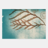 ヴィンテージのティール(緑がかった色) ラッピングペーパーシート (正面)