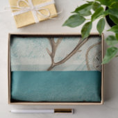 ヴィンテージのティール(緑がかった色)切り離し 薄葉紙 (ギフト)