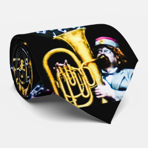 ヴィンテージのテューバのプレーヤーおよび歌手音楽ノート ネクタイ