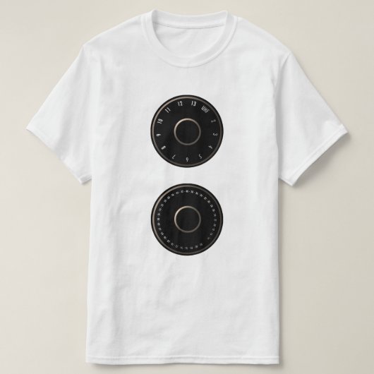 ヴィンテージのテレビVHF/UHFのダイヤルのTシャツ Tシャツ (デザイン正面)