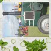 ヴィンテージのディーゼルトラクター キッチンタオル (折り畳み)