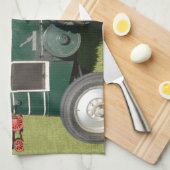 ヴィンテージのディーゼルトラクター キッチンタオル (四つ折り)