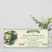 ヴィンテージのディーゼル列車の誕生日のパーティの招待状 招待状 (スタンド正面)