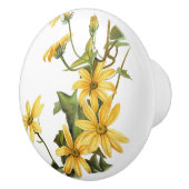 ヴィンテージのデイジーによっては花の野生の花のノブが開花します セラミックノブ (右)