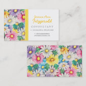 ヴィンテージのデイジーの花のレトロパターン 名刺 (正面/裏面)