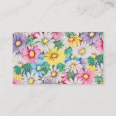 ヴィンテージのデイジーの花のレトロパターン 名刺 (裏面)