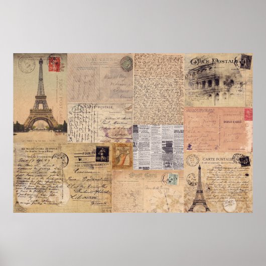 ヴィンテージのデコパージュ用はがきポスター ポスター (正面)