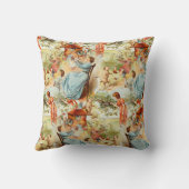 ヴィンテージのデザインの旧式のレトロ場面 クッション (裏面)