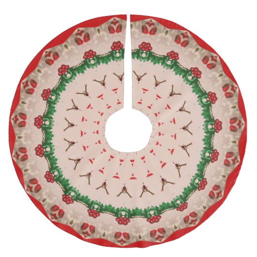 ヴィンテージのデザイン ブラッシュドポリエステルツリースカート (正面)