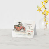 ヴィンテージのデトロイト自動メッセージカード カード (黄色い花)