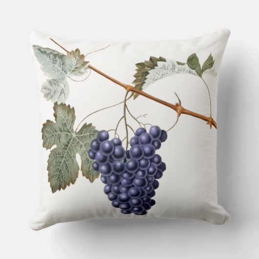 ヴィンテージのデマのブドウの葉の紫色の植物Vinyard クッション (裏面)