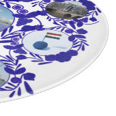 ヴィンテージのデルフト青いDelftwareのパターンオランダ カッティングボード (角)