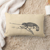 ヴィンテージのトカゲのカメレオンのイラストレーションのテンプレート ランバークッション (ブランケット)