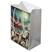 ヴィンテージのトナカイとクリスマスイルミネーション ミディアムペーパーバッグ (裏面アングル)