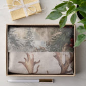 ヴィンテージのトナカイのクリスマス 冬 アンティーク デコパージュ 薄葉紙 (ギフト)