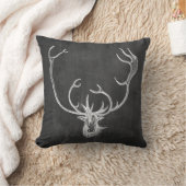 ヴィンテージのトナカイの頭部の枝角の黒板 クッション (ブランケット)