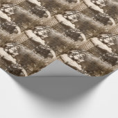 ヴィンテージのトマスNashのハープ奏者の週間1865年のサンタ ラッピングペーパー (角)