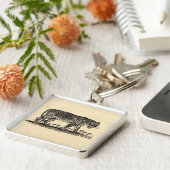 ヴィンテージのトラのイラストレーション-アフリカ1800'sトラ キーホルダー (側面)