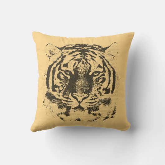 ヴィンテージのトラの顔 クッション (裏面)