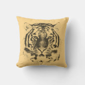 ヴィンテージのトラの顔 クッション (正面)