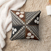 ヴィンテージのトライバルタパパターンFijiから クッション (ブランケット)