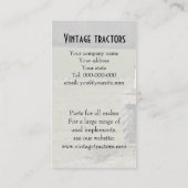 ヴィンテージのトラクターの名刺 名刺 (裏面)