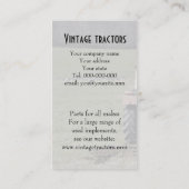 ヴィンテージのトラクターの名刺 名刺 (裏面)