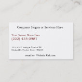 ヴィンテージのトラクターの農場の供給か国店 名刺 (裏面)