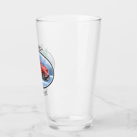 ヴィンテージのトラックのクリスマスのモノグラムのな姓 タンブラーグラス (左)