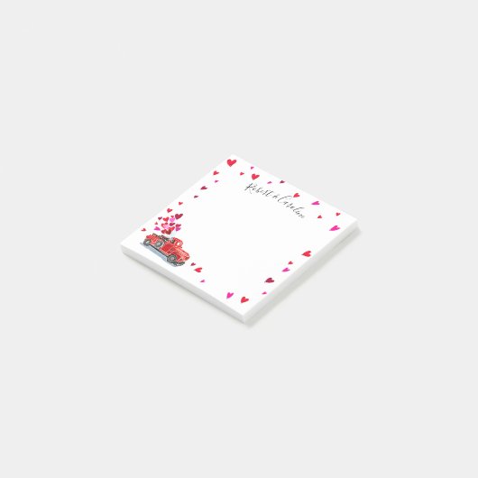 ヴィンテージのトラックのハートは名前3x3を加えます ポストイット (アングル)