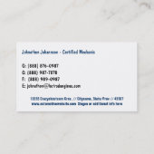 ヴィンテージのトラックの車のな復帰サービス 名刺 (裏面)