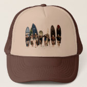 ヴィンテージのトラック運転手の帽子の上の波 キャップ (正面)