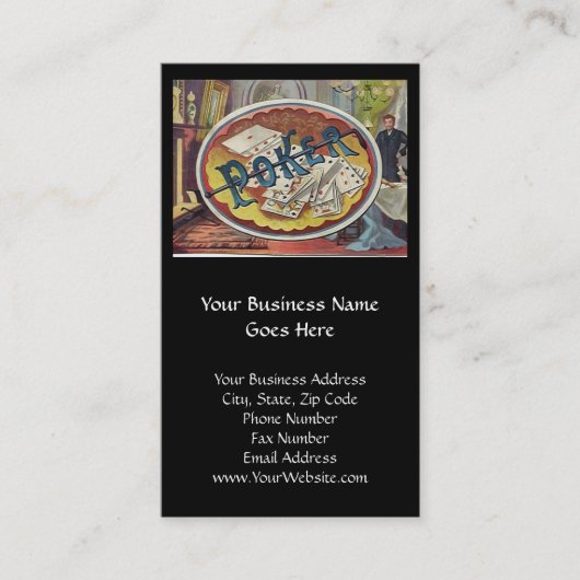 ヴィンテージのトランプのポーカーメンズ喫煙室の賭博 名刺 (正面)