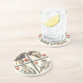 ヴィンテージのトランプ-ハートの王そして女王 コースター (側面)