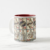 ヴィンテージのトランプ-ハートの王そして女王 ツートーンマグカップ (正面左)