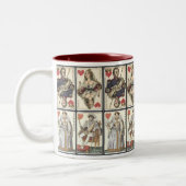 ヴィンテージのトランプ-ハートの王そして女王 ツートーンマグカップ (左)