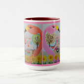 ヴィンテージのトレーラーの民芸のフラミンゴ愛 マグカップ (中央)