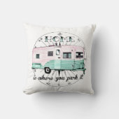 ヴィンテージのトレーラー-それを駐車するところでがあります家 クッション (正面)